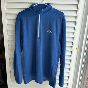 Royal Blue Callaway Golf  Weather Series Thermal Waffle Fleece 1/4 Zip.